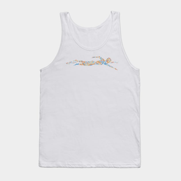 Freestyle Swimmer with Creative Colorful Wave Design Gift Tank Top by Swimarts